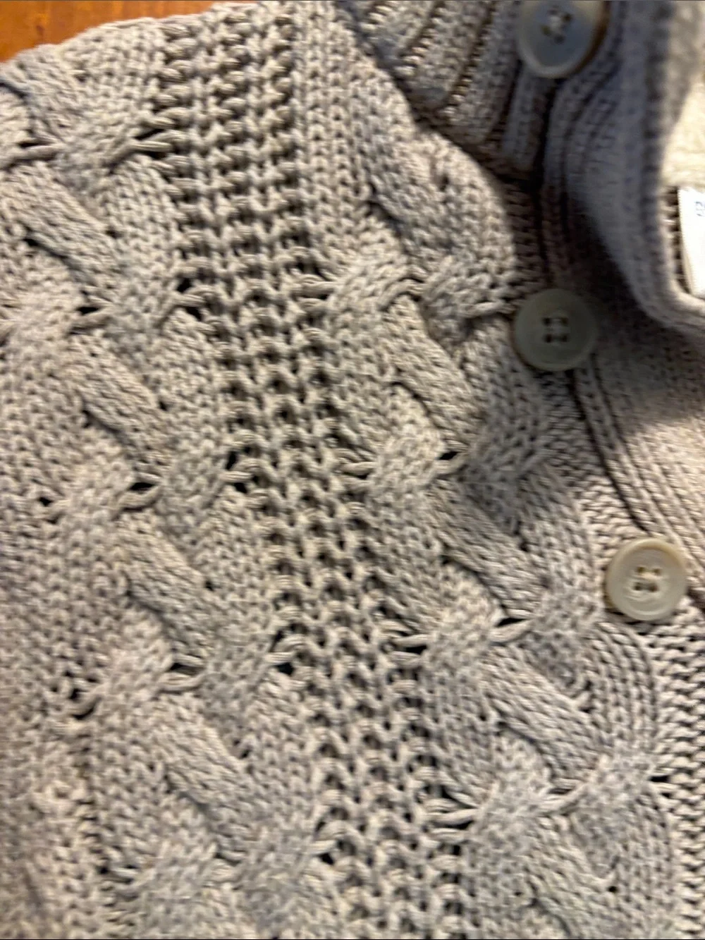 Gymboree Cozy Cable Knit Mock Neck Sweater - Light Gray
